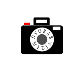 Camera Logo with "Dvorak Media" around the center